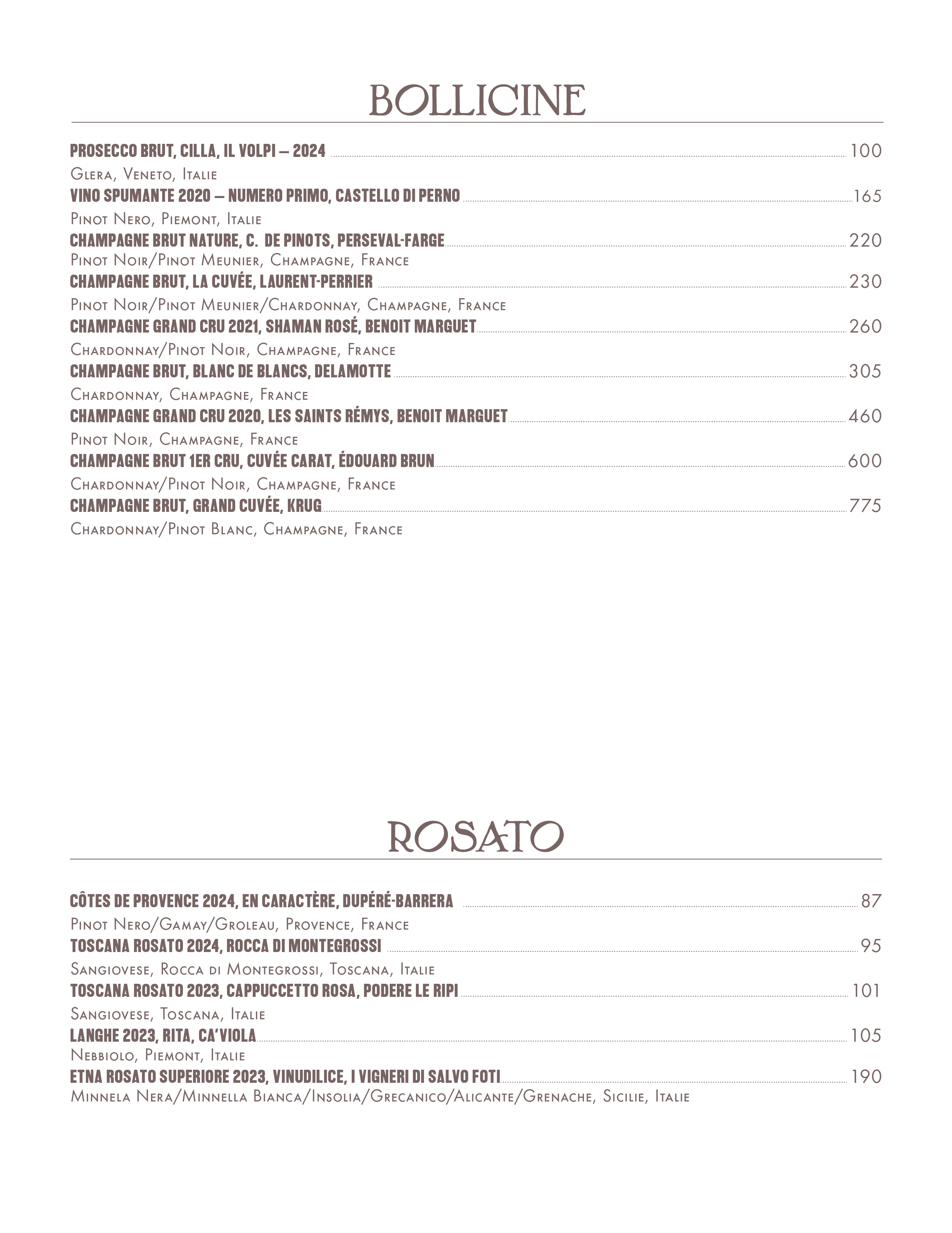 Carte des Vins - Page 3